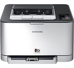 Samsung CLP-320 compact color laser printer with user-friendly design, offering up to 2400 x 600 dpi resolution and versatile media support.