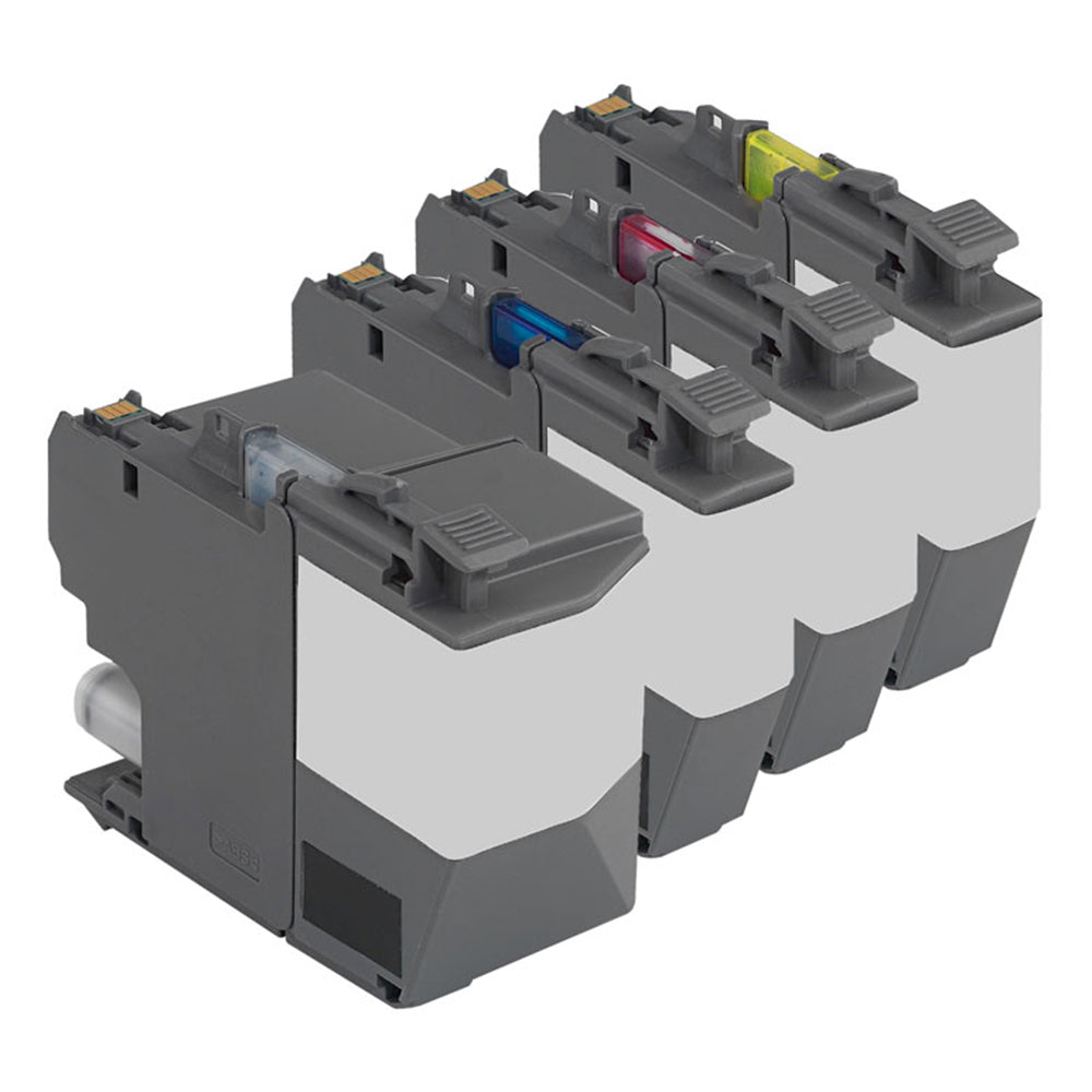 Brother LC-3219XLVAL Multipack compatible ink cartridges in black, cyan, magenta, yellow for high-quality printing.