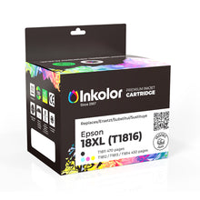 Inkolor Epson 18XL (T1816) compatible ink cartridge multipack packaging with vibrant design for high-quality printing.