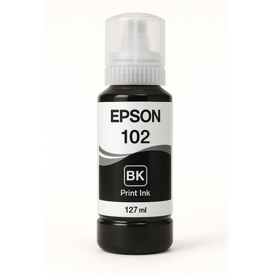 Epson 102 (T03R140) kompatible Tintenpatrone Schwarz, 127ml Flasche, hochwertige Druckqualität für Büro und Zuhause.