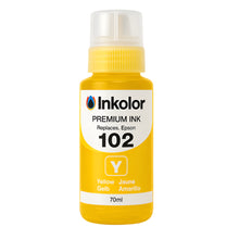 Epson 102 kompatible gelbe Tintenpatrone für hochwertige Druckqualität, ideal für Büro- und Heimdrucke, mit hoher Seitenkapazität.