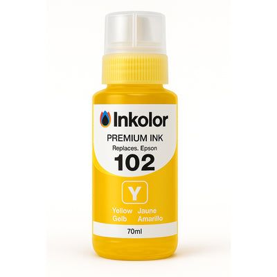 Epson 102 (T03R440) kompatible Tintenpatrone Gelb für hochwertige Drucke, 70ml.