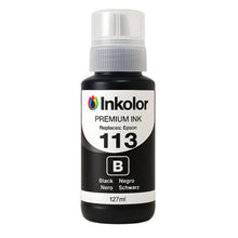 Inkolor premium compatible black ink bottle replaces Epson 113