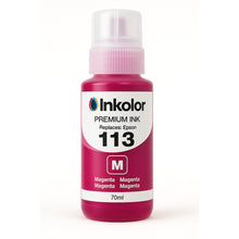 Ink bottle compatible with Epson 113 in magenta color for vibrant printing, 70ml capacity.