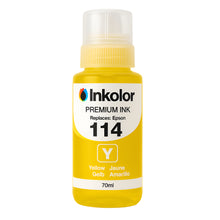 Yellow Epson 114 T07B440 compatible ink cartridge, 70ml, premium quality for office and home printing, vibrant and reliable.