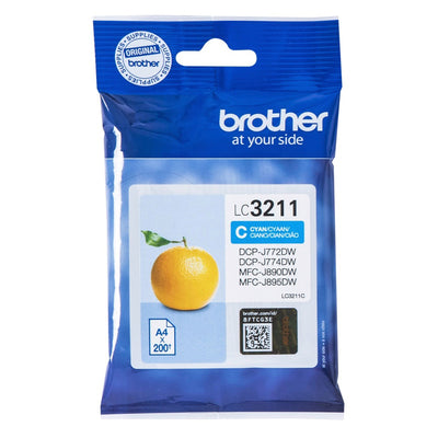 Brother LC-3211C Tintenpatrone Cyan Verpackung Design
