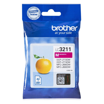 Brother LC-3211M Tintenpatrone Magenta Verpackung für erstklassige Druckqualität und Farbwiedergabe, passend für Brother-Drucker