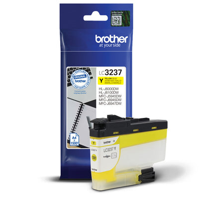 Brother LC-3237Y Tintenpatrone Gelb, originale gelbe Druckerpatrone, für hochwertige und zuverlässige Druckqualität bis zu 1500 Seiten.