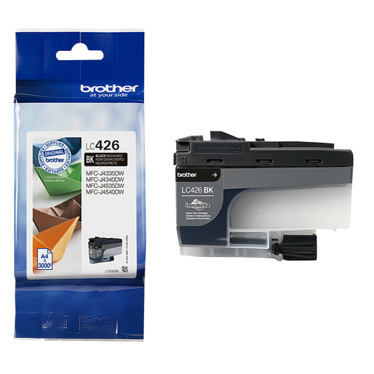 Brother LC-426BK Tintenpatrone Schwarz für hochwertige Ausdrucke; kompatibel mit MFC-J4535DW, MFC-J4340DW, bis 3000 Seiten