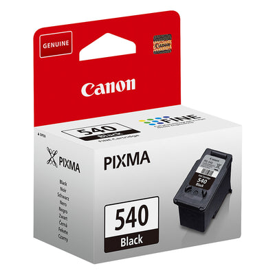 Canon PG-540 Tintenpatrone Schwarz Verpackung mit Patrone, ideal für scharfe Druckergebnisse, 180 Seiten Kapazität.