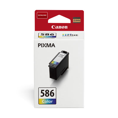 Canon CL-586 Tintenpatrone Color Verpackung, ideal für hochwertige Farbdrucke in Heim- und Büroanwendungen.