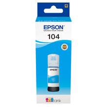 Epson EcoTank 104 Cyan Tintenpatrone für herausragende Druckqualität und hohe Kapazität, ideal für EcoTank-Drucker.