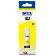 Epson EcoTank 102 yellow ink cartridge T03R440 packaging with high print capacity for EcoTank printers.