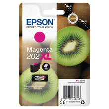 Epson 202XL Magenta Ink Cartridge Package with Kiwi Background