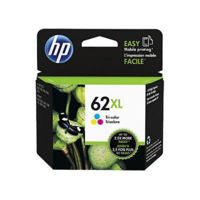 Verpackung der HP 62XL (C2P07AE) Tintenpatrone Tricolor für qualitativ hochwertige Drucke mit lebendigen Farben.