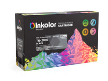 Box of Brother TN-2000 compatible black toner cartridge by Inkolor, high-quality printing solution for home and office use.