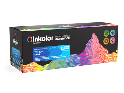 Alt Tag: Brother TN-320C kompatibler Toner Cyan Inkcolor Premium Toner Cartridge TN-320 Cyan fuer Brother Drucker, bis 1.500 Seiten