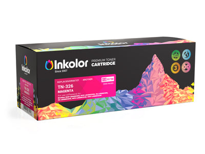 Brother TN-326M kompatibler Toner Magenta Inkcolor Premium Toner Cartridge, Magenta, 3500 Seiten, fuer professionelle Druckqualitaet