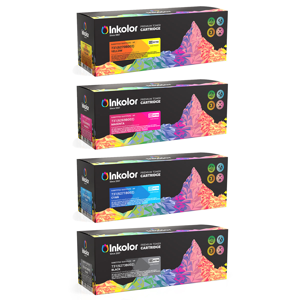 Canon 731H Multipack kompatible Toner in Verpackung, CMYK, hochwertige Druckqualität, ideal für berufliche und private Nutzung.