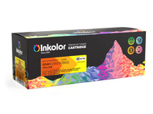 InkColor Canon 054H (3025C002) compatible yellow toner cartridge packaging with vivid design and product details.