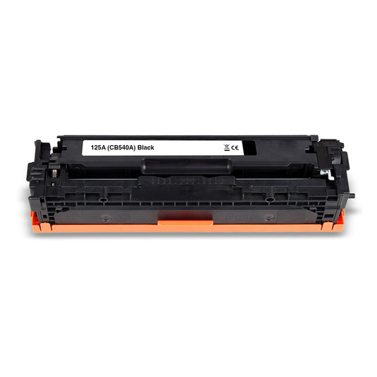 Alt Tag: HP 125A (CB540A) kompatibler Toner Schwarz - kompatible schwarze Tonerkartusche mit 2.200 Seiten fuer klare Drucke