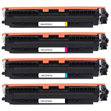 HP 130A multipack compatible toner set CF350A CF351A CF352A CF353A for professional printing in black cyan magenta yellow