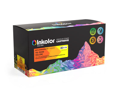 Kyocera TK-5220Y kompatibler Toner Gelb InkoloR Cartridge Yellow fuer professionelle Farbdrucke, bis zu 1.200 Seiten
