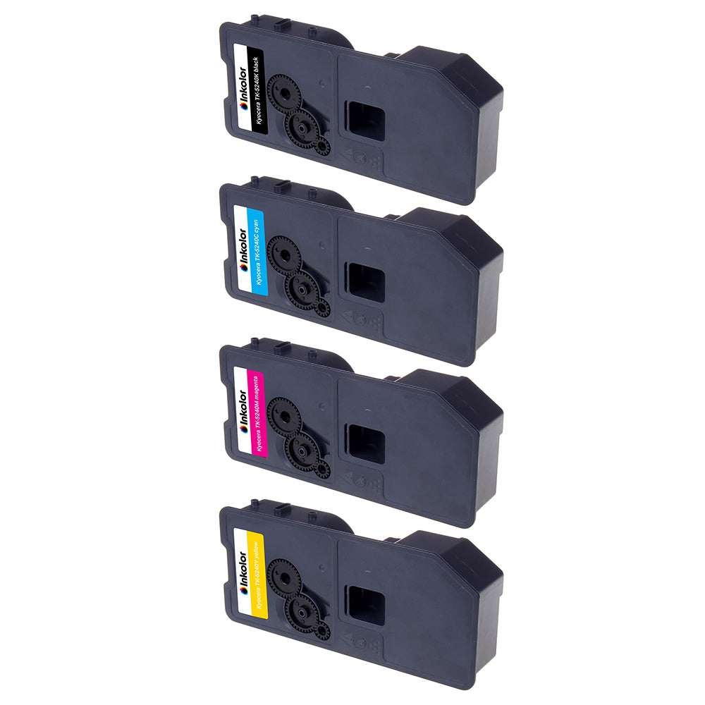 Kyocera TK-5240 Multipack Toner Set (Black, Cyan, Magenta, Yellow) for high-quality printing, compatible with various printers.
