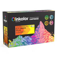 InkColor Premium Toner Cartridge packaging for Samsung CLT-Y4092S Yellow, compatible replacement.
