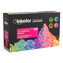 Box of compatible Samsung CLT-M4072S magenta toner cartridge for inkjet printers, offering high-quality prints for office and home use.