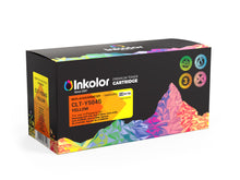 Samsung CLT-Y504S kompatibler gelber Toner von Inkolor in Verpackung, ideal für lebendige Druckqualität und hohe Seitenausbeute.