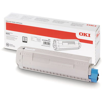 Oki 45862818 Toner Schwarz Original Tonerkartusche in Verpackung, Schwarztoner fuer OKI Drucker, hohe Reichweite bis 7.000 Seiten
