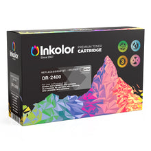 Inkolor DR-2400 premium toner cartridge packaging with colorful mountain design for Brother printers.