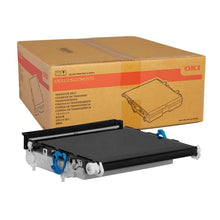 Oki 46394902 Transfer Belt for printers, shown with packaging, ideal for high-quality, reliable printing up to 60,000 pages.
