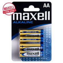 Maxell AA alkaline batteries pack of 4, reliable power for remote controls and toys, easy installation, long-lasting performance