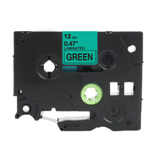 Brother TZe-731 compatible label tape, 12mm wide, green laminated, ideal for P-Touch label printers, durable and easy to install.