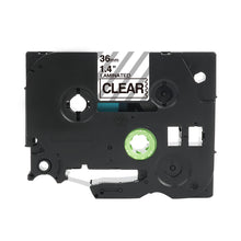 Brother TZe-161 compatible label tape for P-Touch, 36mm width, durable and UV-resistant, clear laminated.