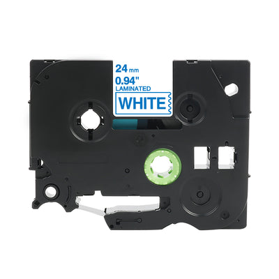 Brother Tze-253 kompatibles Beschriftungsband für P-Touch, 24mm breite, weiß, langlebig gegen Abrieb, Wasser und UV-Strahlung, einfach zu installieren.