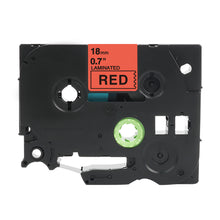 Brother Tze-441 compatible red label tape cassette for P-Touch, 18mm width, 8m length, waterproof and UV-resistant.