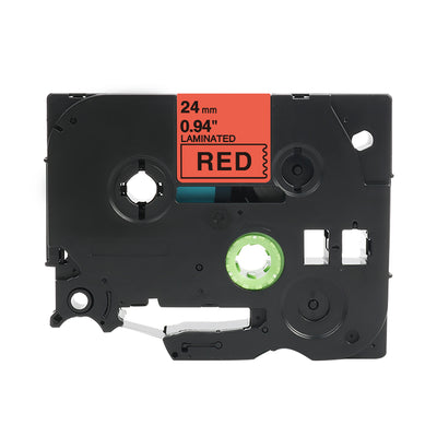 Brother Tze-451 kompatibles Beschriftungsband für P-Touch, 24mm rot laminierte Kassette auf weißem Hintergrund