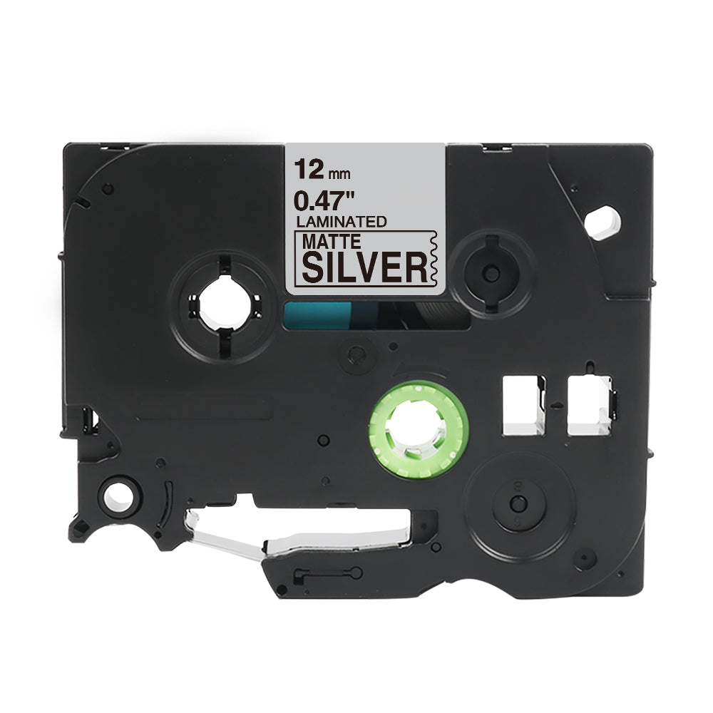 Brother TZe-M931 compatible label tape cartridge in matte silver, 12mm width, for P-Touch printers, high-quality durable labeling.