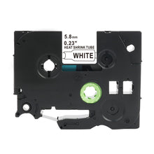 Brother HSe-211 compatible heat shrink tube for P-Touch, 5.8mm width, in black cassette. Ideal for durable cable labeling.