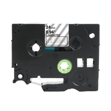 Brother Tze-155 compatible 24mm label tape for P-Touch, ideal for clear, durable labeling in office and industrial settings.