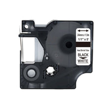 Dymo 1805443 kompatibler Schrumpfschlauch in Schwarz-Weiß, 24mm x 1.5m Kassette für professionelle Kennzeichnung