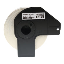 Brother DK-22210 kompatible Endlosetikettenrolle für QL-Serie mit 29mm Breite und 30,48m Länge, hochwertige weiße Papieretiketten