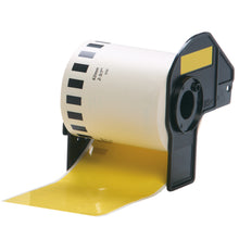 Brother DK-22606 kompatible Etikettenrolle für QL-Serie Drucker, gelb, 62mm x 15,24m, hochwertige Endlosetiketten.
