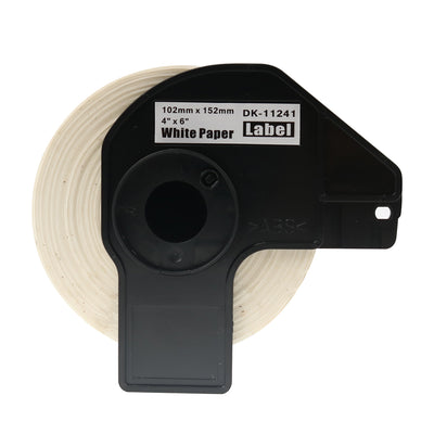 Alt Tag: Brother DK-11241 kompatible Etiketten für QL-Serie, weisse Papieretikettenrolle DK-11241 102x152 mm fuer Brother QL Drucker