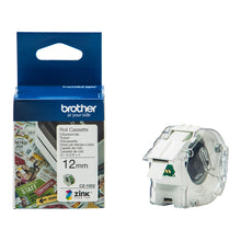 Brother CZ-1002 Etikettenrolle, 12mm breite, ZINK Zero-Ink-Technologie, Karton mit 5 Meter langen Etiketten für Farbetikettendruck