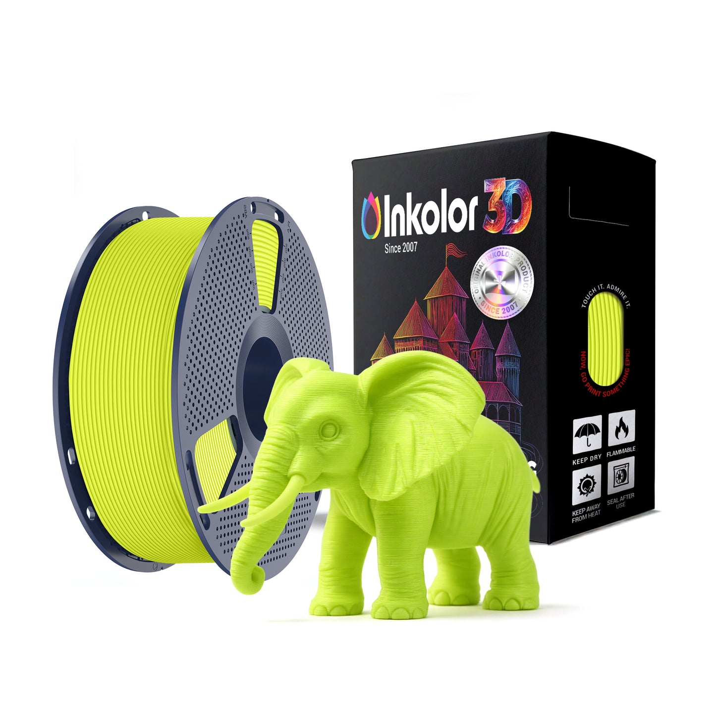 Filamento Inkolor PLA Opaco Verde Foglia 1,75mm 1Kg Filamento per Stampa 3D