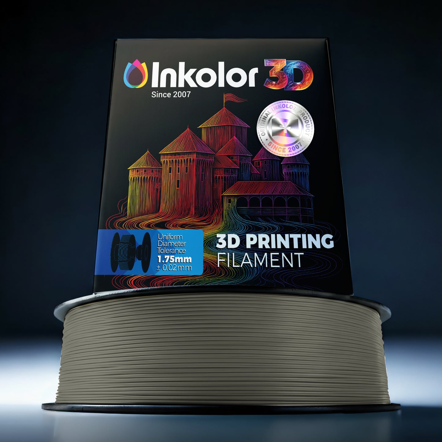 Filament Inkolor PLA Mat Kaki 1,75 mm 1 kg pour impression 3D